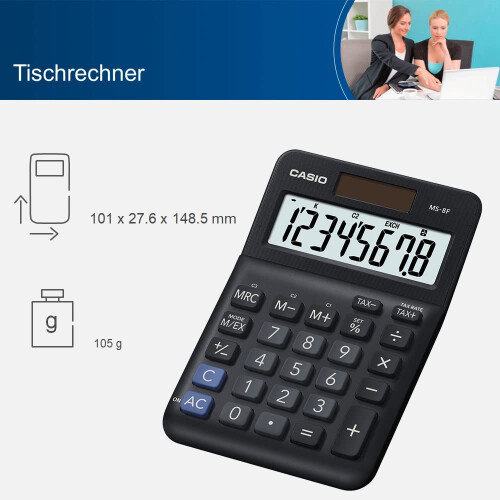 Casio CASIO MS-8F Desk Calculator 8-Digit, Tax, Currency 2