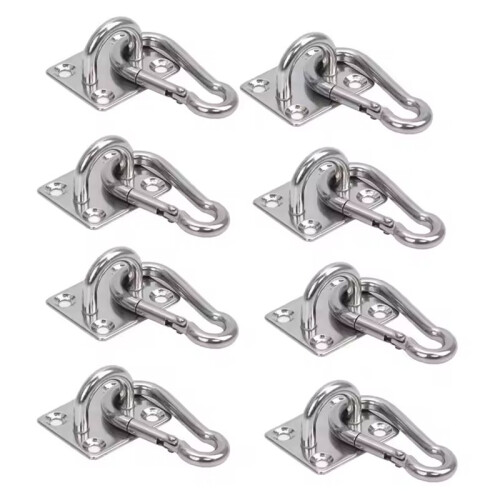 8-Pack M6 Heavy Duty 304 Stainless Steel Hanging Hooks for Wall/Ceiling - Rust-Resistant