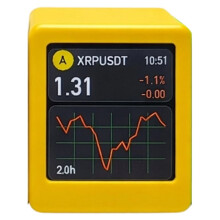 Monitor de Mercado de Criptomoedas em Tempo Real com Cotação de Bitcoin Via Wi-Fi (Amarelo)