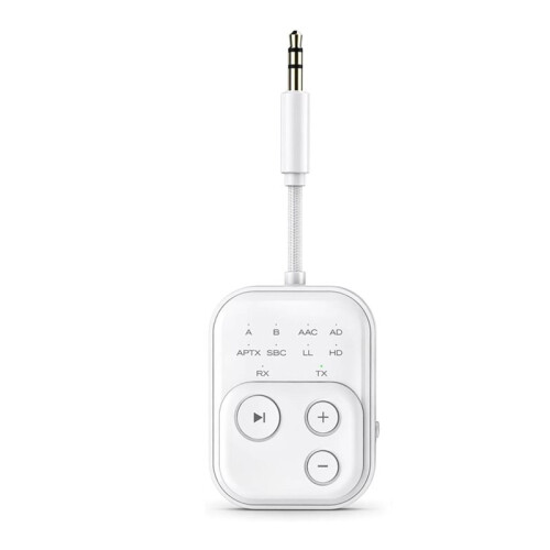 Trasmettitore e Ricevitore  6.0 per Aereo APTX Adattatore Audio Wireless con Jack da 3,5 mm per Cuffie, Auto, Casa e Stereo