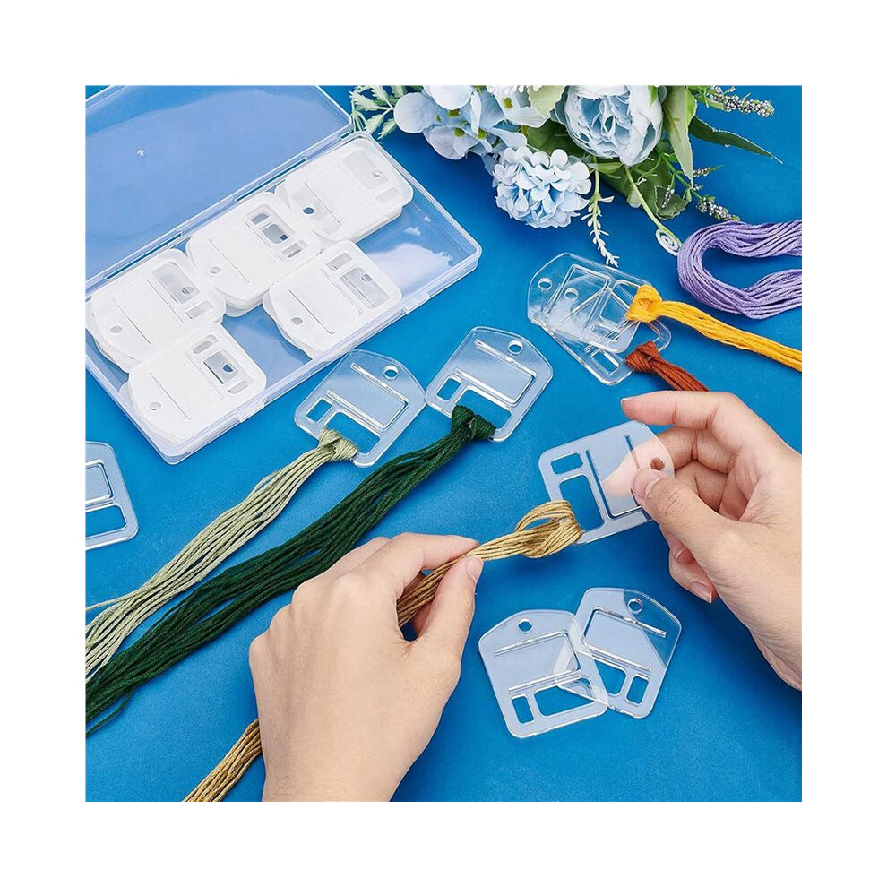 150Pcs Acrylic Embroidery Floss Drop, Clear Embroidery Thread Organizers Slim Floss Bobbins -Stitch Thread Bobbins 6033114658847