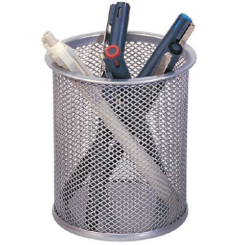 Q-Connect Mesh Pen Pot Silver KF00846 2