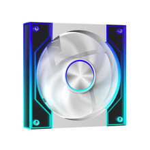 120mm ARGB PC Case Cooling Fan Motherboard Lighting Sync 4PIN PWM Temp Control Cooler Fan (Positive Blade) White