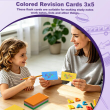 600 PCS Flash Cards 3x5 Flashcards, Index Cards 3x5 Cue Cards, Colored Lined Paper Note Cards Revision Flash Cards, Record Recipe Study Flashcards fo