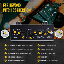 HeadRush VX5 Vocal Effects Pedal with Antares AutoTune for Vocalists with Real Time Pitch Correction, Vocal Harmony, Guitar and Mic In, and Audio Int