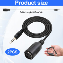 Rayakt 2Pcs Type-A MIDI to 3.5mm Adapter, 14" MIDI Female to TRS 3.5mm Male Breakout Cable Audio Converter, Midi Cable Converter for Keyboards, Synth
