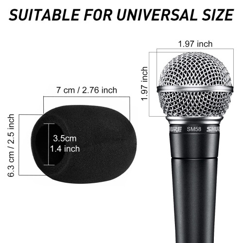 Mudder 5 Pack Foam Mic Cover Handheld Microphone Windscreen (5 Pack) 1