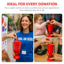 My Charity Boxes- New Rounded Hand Held Plastic Collection Box. Charity Box Green