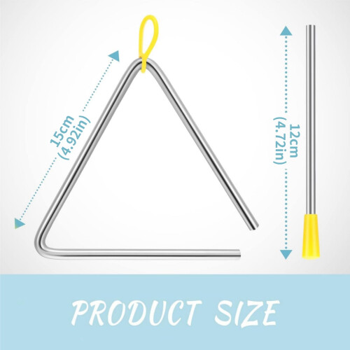 1Pc Easy Handle Triangle Hand Percussion Smooth Surface Triangle Musical Percuss 1