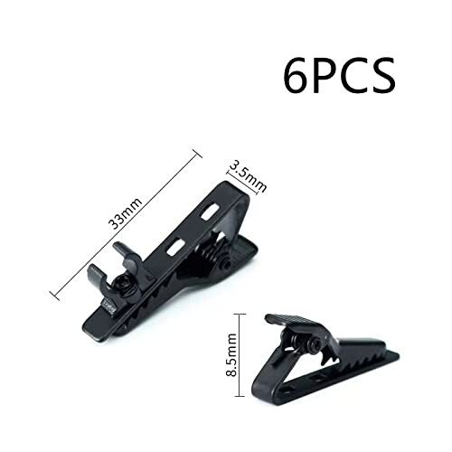 6Pcs Mini Tie Clip Mic Lapel Microphone Clamps (Black) 1