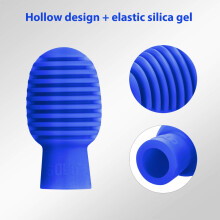 4 Pieces Drum Mute Drum Dampener Silicone Drumstick Silent Practice Tips Percussion Accessory Mute Replacement Musical Instruments Accessory (Blue, R