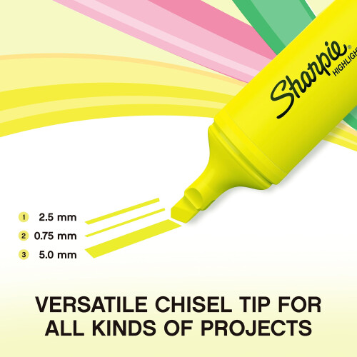 Sharpie Sharpie Fluo XL Highlighters | Chisel Tip Highlighter Pens | Highly Visible Yell 2