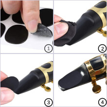 8Pcs Mouthpiece Cushions Alto Tenor Saxophone & Clarinet Mouthpiece Patches Oval Rubber Mouthpiece Patches Pads, Black