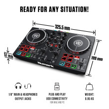 Numark Party Mix II DJ Controller with Lights, 2 Decks, Mixer, Audio Interface and Serato Lite