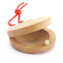 TIGER CAS14-NT Wooden Castanets - Finger Clackers Clappers - Two pairs (4 shells)