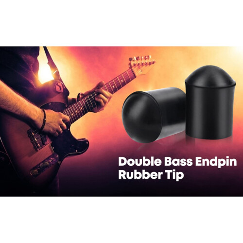 Double Bass Endpin Protector - 2pcs Double Bass Endpin Rubber Tip Stopper Black Protector End Cap Accessory 2