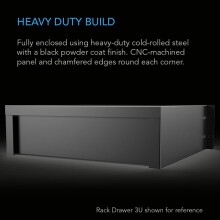 AC Infinity Rack Mount Drawer 2U with Aluminum Faceplate, with Lock and Key, for 48cm Equipment Server AV DJ Cabinets Racks, 19-Inch