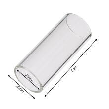 2 Pieces Glass Slide and Stainless Steel Slide in Box for Guitar, Bass, Medium (6 cm)