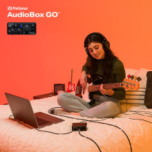 PreSonus AudioBox GO, USB-C Audio Interface, For Music Production, Streaming and Podcasting with 6 months of Fender Studio Pro Recording Software