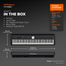 Roland FP-E50 Digital Piano | Premium Piano with Expandable Sound Library | 88-Note Hammer-Action Keyboard | Professional Auto-Accompaniment | Mic In