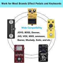 JOYO DC 9V Guitar Pedal Power Supply (800mA -1A) AC Wall Charger Adapter with 4 Way Daisy Chain Pedal Cables (8.8 FT), Compatible for Most Effect Ped