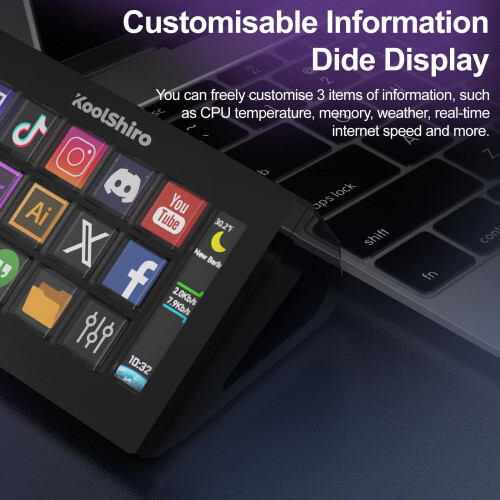 Stream Control Deck, Studio Controller with 15 Macro Keys, Customizable LCD Buttons, Trigger Actions in OBS, Twitch, YouTube for Live Streaming and C 2