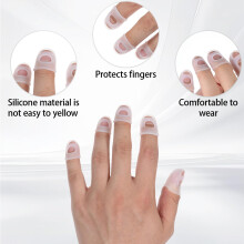 50 Pcs Guitar Fingertip Protectors Silicone Finger Protector, Guitar Finger Covers 5 Sizes Anti Slip Fingertip Protection Covers Caps for Bass Player