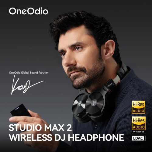 OneOdio Studio Max 2 Wireless DJ Headphones, 9ms Low Latency Hi-Res Au 1