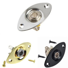 Guitar Jack Socket, Accessories Electric Guitar Bass k Socket 1/4" Output Input Jack Cover Plate with 2 Mounting Screws(COLOR:Gold)