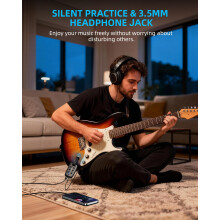 LEKATO Guitar Headphone Amp, Portable Plug-in Practice Amp for Electric Guitar & Bass, 9 Amp Models & 6 Effects, Bluetooth 5.0, 180Rotatable Plug, O