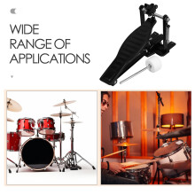 Mikikit Single Bass Drum Pedal – 1-Piece Black Aluminium Alloy Chain-Drive with Adjustable Spring & Felt Beater for Acoustic & Electronic Kits, Begi
