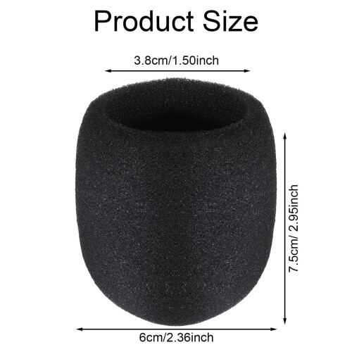 Foam Mic Covers, 8 Pack Black Windscreens & Pop Filters 1