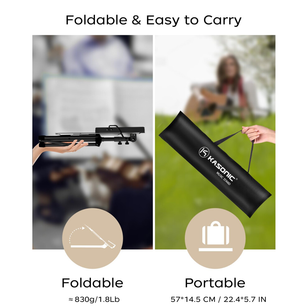 K Kasonic Sturdy-Lightweight Music Stands, 2 In 1 Portable Music Book