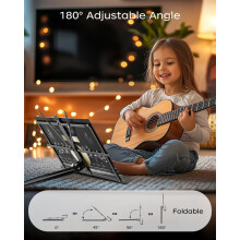 K KASONIC Lightweight Music Stand, 2 in 1 Music Stands with Music Sheet Clip, Portable Music Book Stand with Carrying Bag for Performances, Sheet Mus