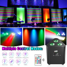 Erreyht 2 PCSRGBW LED Par Light Rechargeable 4400mAh Battery Stage Light Support Remote/DMX Control, Wireless Party Lights with Charging Display for