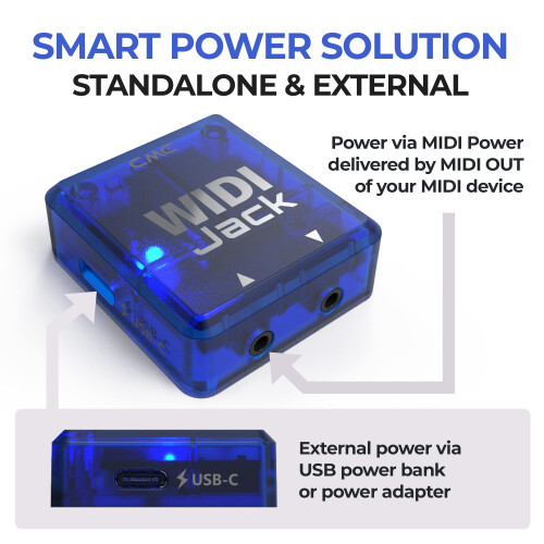CME WIDI Jack - Premium Bluetooth MIDI Interface for TRS/DIN devices - Ultra low 3ms Latency 1