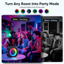 Karaoke Machine with 2 Wireless Microphones: Portable Bluetooth Karaoke Speaker for Adults Kids, Connects to TV Phone Tablet, Party Speaker Gift for