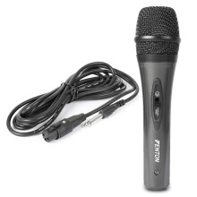 Fenton DM105 Wired Dynamic Microphone with On/Off Switch & 4m XLR to 6.3mm Jack Cable – Ideal Vocal Mic for Karaoke, DJ, PA, Stage & Live Performanc