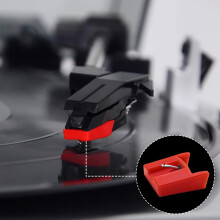 1 Pack Diamond Turntable Record Player Needle with Cleaning Brush, Turntable Stylus Replacement for Most LP Vinyl Players with Ceramic Cartridge, Com