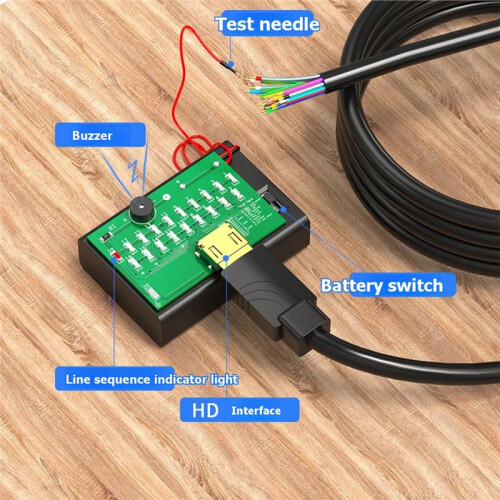 -Compatible Cable Tester/Test Card Wiring Sequence Measurement DIY Maintenance Detector HD Cable Tester Test Board 2