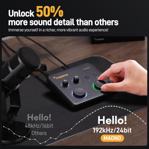MAONO USB Audio Interface for PC: Interface with XLR Input 24-bit/192kHz Routing Software LOOPBACK ASIO Driver for Recording Music, Home-Studio, Guit 1