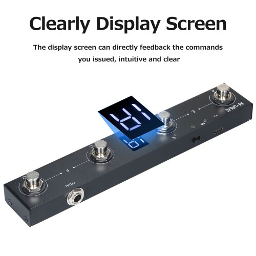 summina Chocolate BT Wireless MIDI Controller Rechargeable 4 Buttons Portable MIDI Foot Controller Pedal APP Control