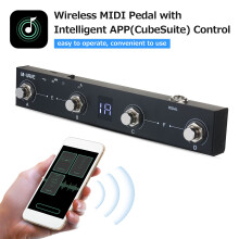 summina Chocolate BT Wireless MIDI Controller Rechargeable 4 Buttons Portable MIDI Foot Controller Pedal APP Control