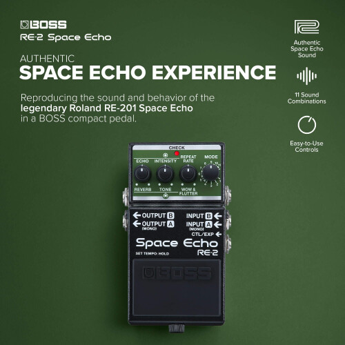 BOSS RE-2 Space Echo Digital Delay Pedal 1