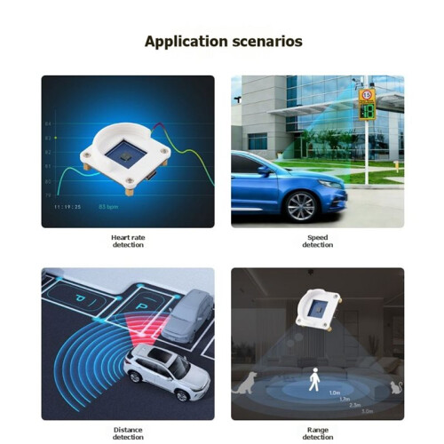 Waveshare A121 Range Sensor 60GHz Millimeter-Wave Range Module PCR Technology for Human Presence and Motion Detection