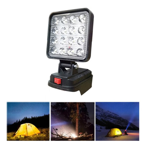 Refletor de Trabalho com 18 LEDs, Ideal para Trabalhos Externos, Pesca e Emergências, Compatível com Baterias de Lítio para . 1