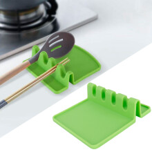 Repose-cuillères en silicone alimentaire 14 x 14 x 4 cm vert 83 g