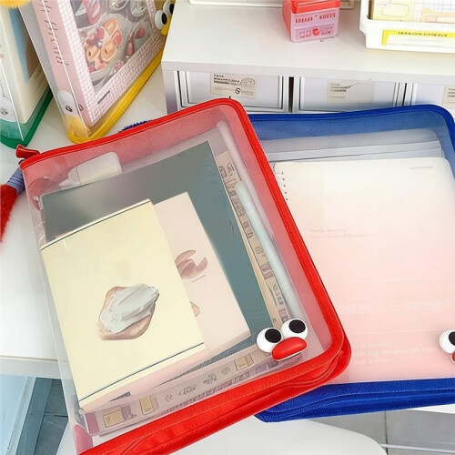 4 Clear A4 Size Document Case,Zipper File Bags, Waterproof, Portable, Document Files,Files, Receipts, Document Organizer