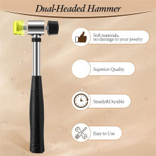 Bracelet Size Measurement Kit, Including 11 Piece Set of Metal Ring Mandrel, Metal Bracelet Mandrel, Rubber Hammer, Etc