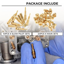 30Pcs Carburetor Main Jet and Slow Jet Kit,Replacement for Mikuni Carburetor Large Round N100.604&VM28/486